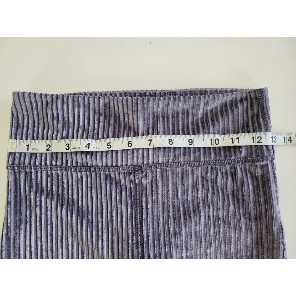 Kids Nike Velvet Purple Ribbed Velour Flare High-Waisted Pants Large